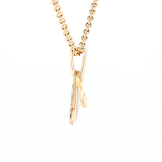 Whale Tail Gold Quartz Single Sided Inlaid Sea Life Pendant