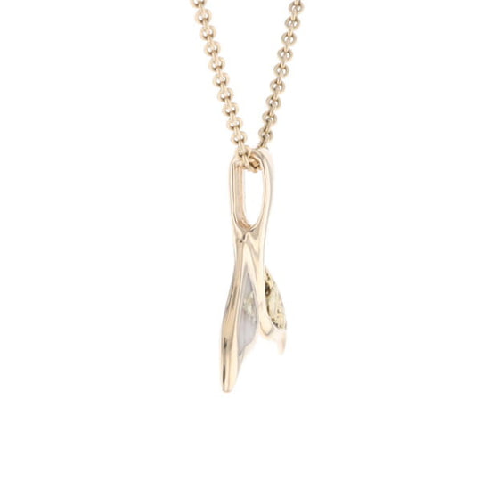 Whale Tail Necklaces Natural Gold Quartz and Nuggets Inlaid Pendant