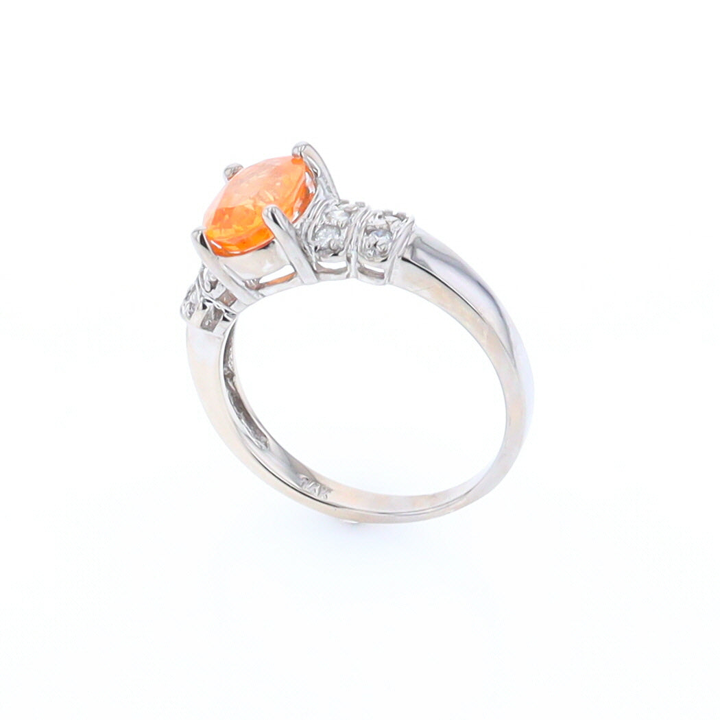 Spessartine Garnet Ring with Four Layered Accents