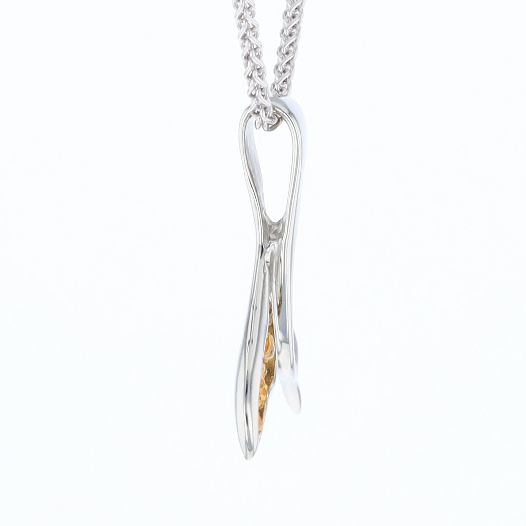 White Gold Whale Tail Pendant Natural Nuggets Inlaid Sea Life Pendant