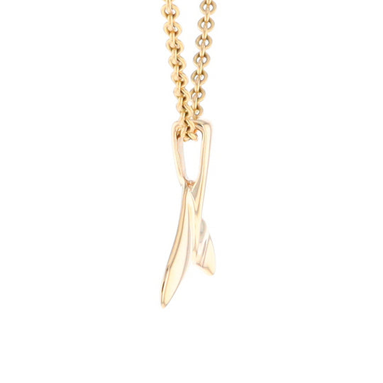 Whale Tail Pendant 14kt Gold High Polish Realistically Designed