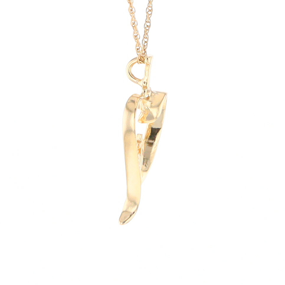 Gold Heart Triple Cross Pendant