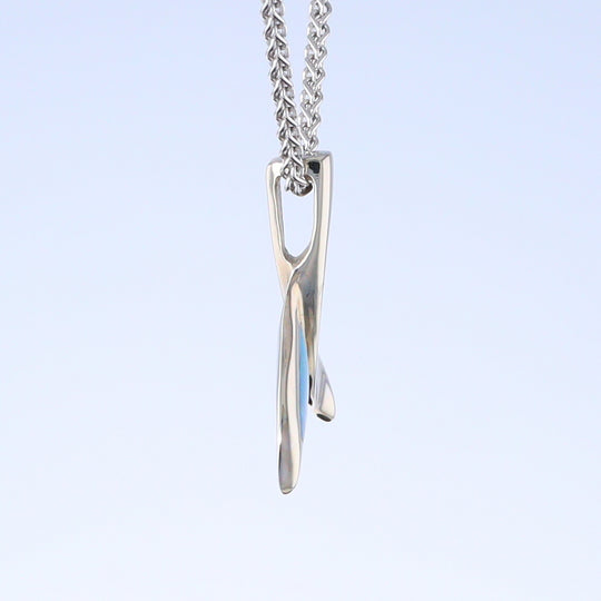 Whale Tail Pendant Natural Opal Single Sided Inlaid Sea Life Pendant