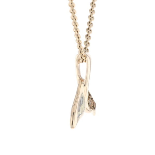 Whale Tail Necklaces Natural Gold Quartz and Nuggets Inlaid Pendant