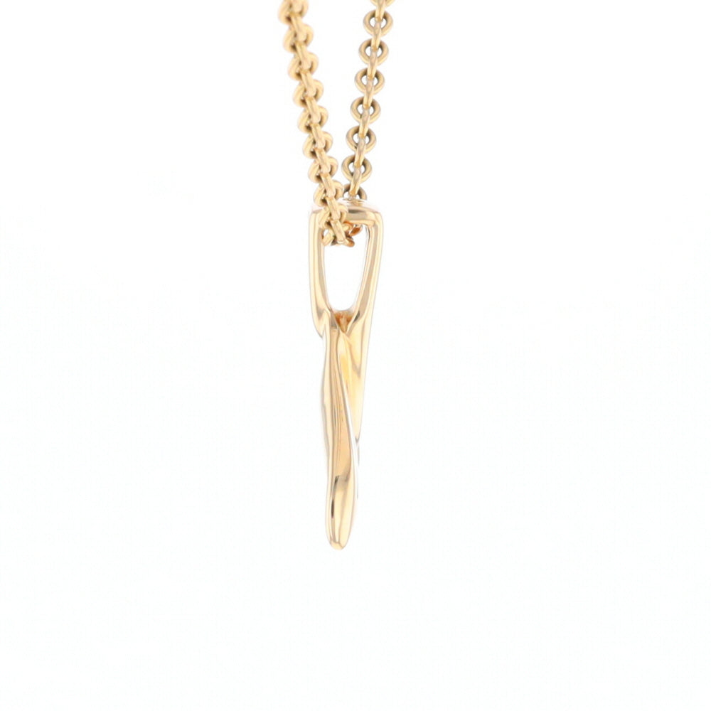 Whale Tail Gold Quartz Single Sided Inlaid Sea Life Pendant