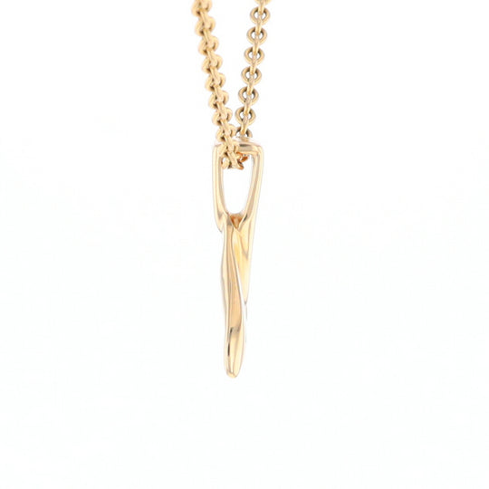 Whale Tail Gold Quartz Single Sided Inlaid Sea Life Pendant