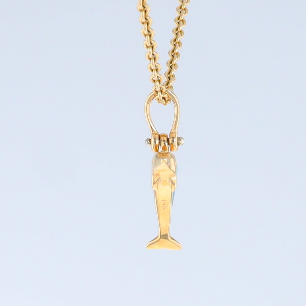 Opal Pendant Inlaid Realistic Dolphin Sea Life Design
