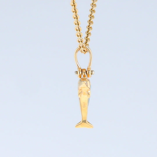 Opal Pendant Inlaid Realistic Dolphin Sea Life Design
