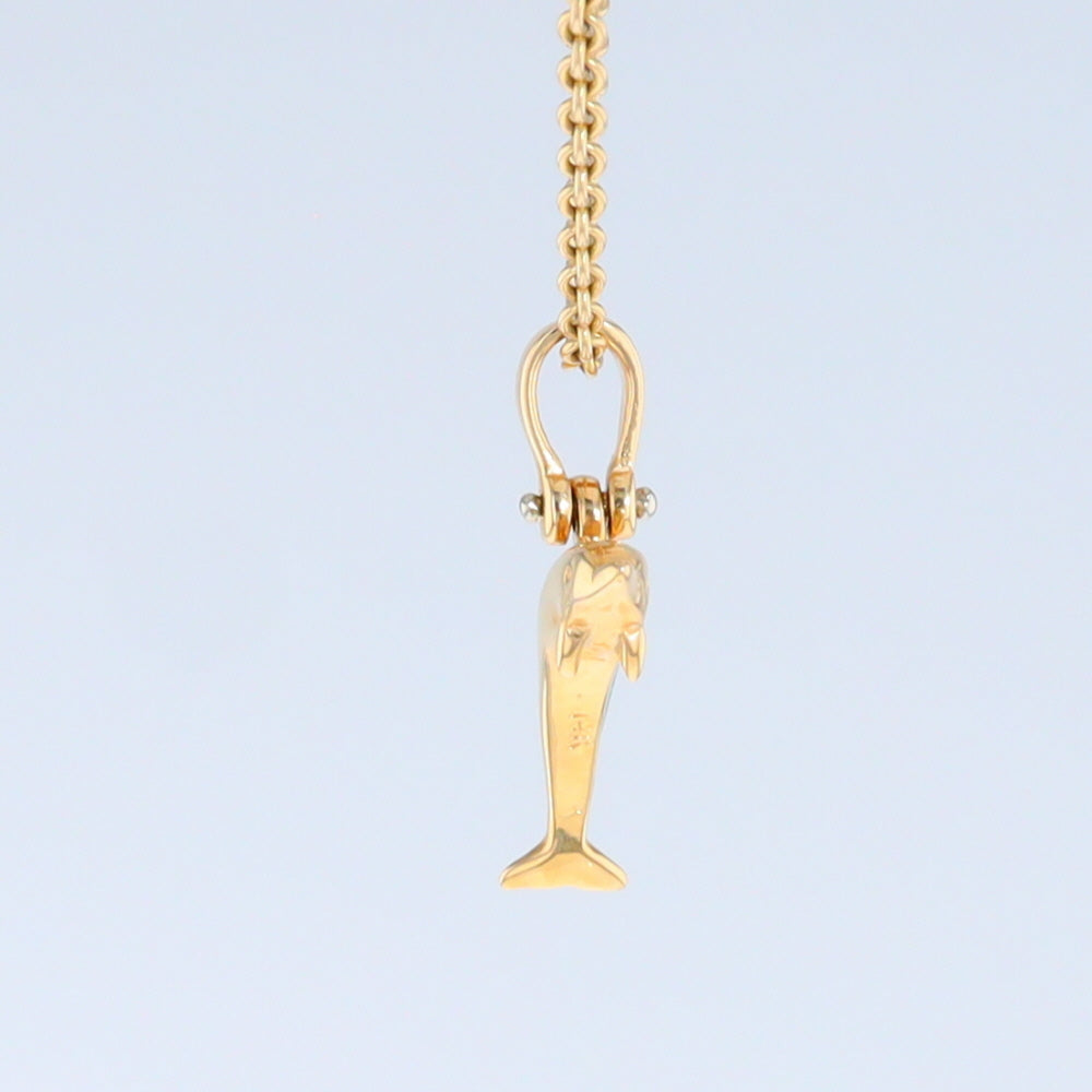 Opal Pendant Inlaid Realistic Dolphin Sea Life Design