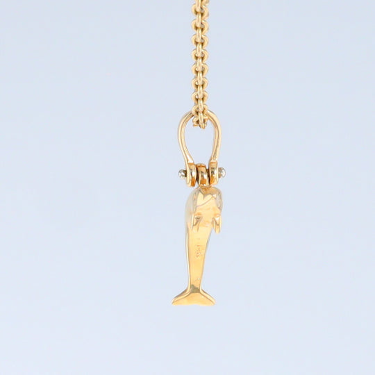 Opal Pendant Inlaid Realistic Dolphin Sea Life Design