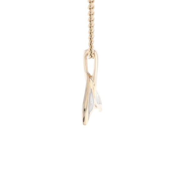 Whale Tail Gold Quartz Double Sided Inlaid Sea Life Pendant