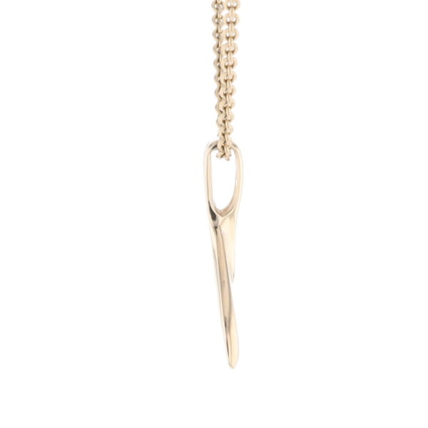 Whale Tail Necklaces Natural Gold Quartz Double Sided Inlaid Pendant