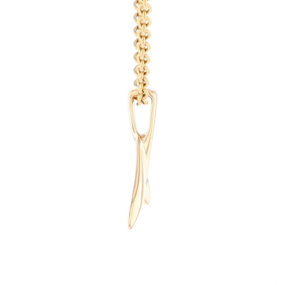 Whale Tail Pendant 14kt Gold High Polish Realistically Designed