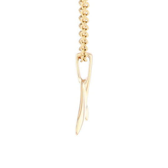 Whale Tail Pendant 14kt Gold High Polish Realistically Designed