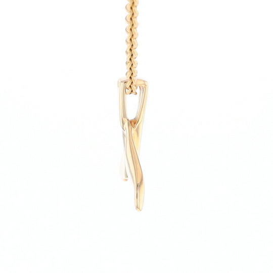 Whale Tail Gold Quartz Single Sided Inlaid Sea Life Pendant