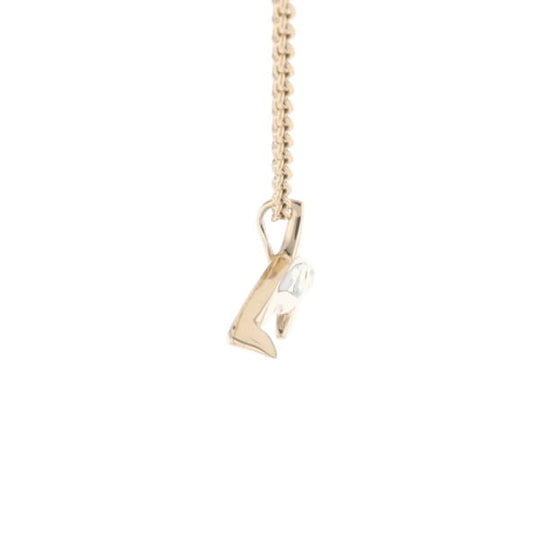 Gold Quartz Necklace Orca Killer Whale Inlaid Sea Life Pendant
