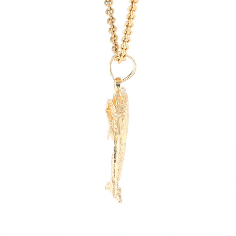 Textured Double Dolphin Pendant