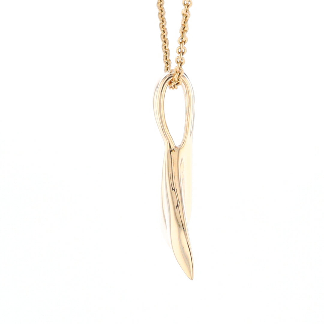 Whale Tail Necklaces Natural Gold Quartz and Nuggets Inlaid Pendant (G1)