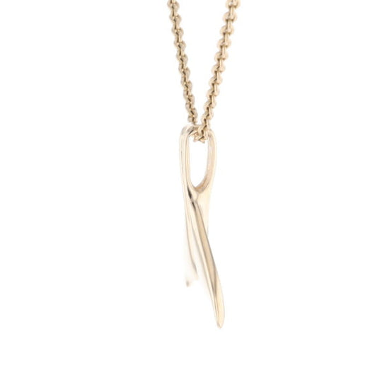 Whale Tail Necklaces Natural Gold Quartz Double Sided Inlaid Pendant