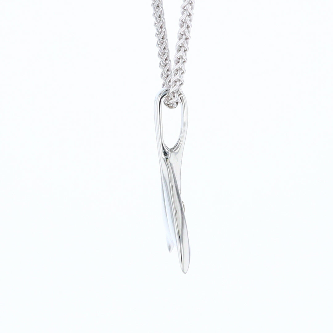 White Gold Whale Tail Pendant Natural Nuggets Double Inlaid Sea Life Pendant