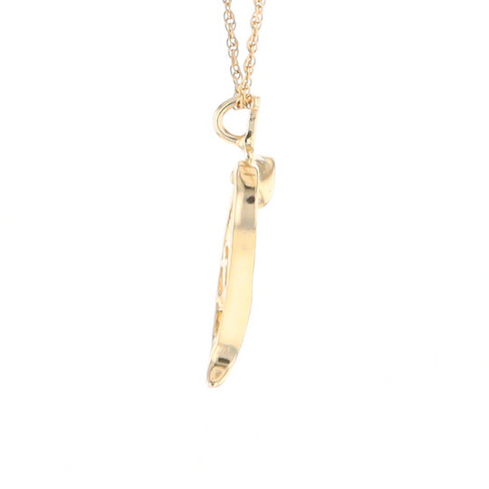 Gold Heart Triple Cross Pendant