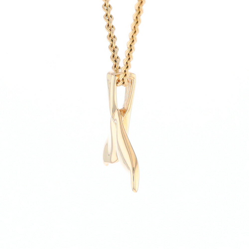 Whale Tail Gold Quartz Single Sided Inlaid Sea Life Pendant