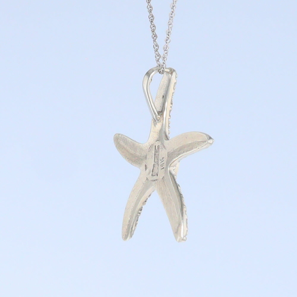 Opal Pendant Inlaid Realistic Star Fish Sea Life Design
