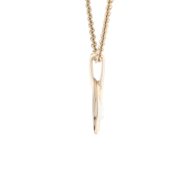 Whale Tail Gold Quartz Double Sided Inlaid Sea Life Pendant