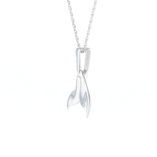 Whale Tail Pendant 14kt Gold High Polish Realistically Designed