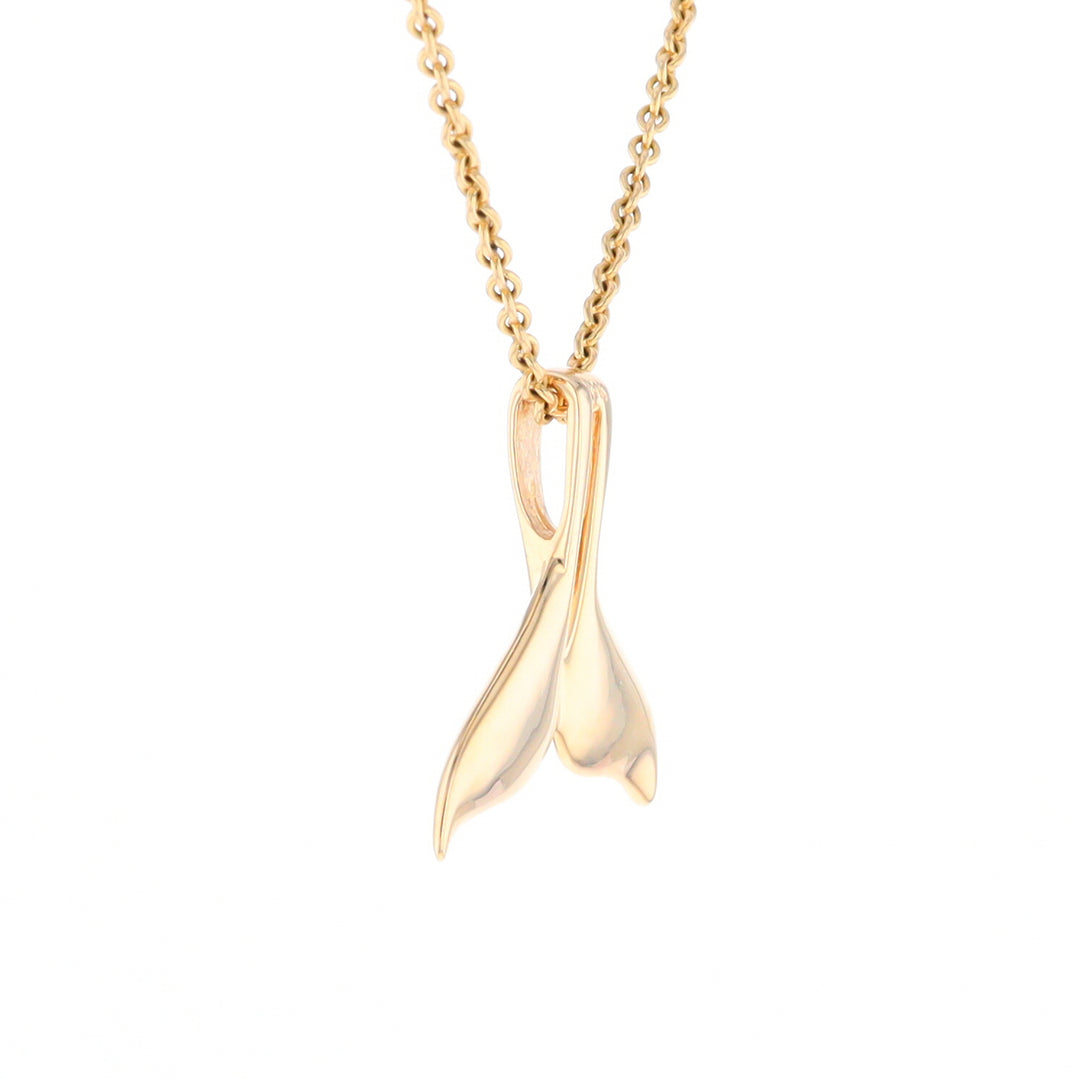 Whale Tail Necklaces Natural Gold Quartz and Nuggets Inlaid Pendant