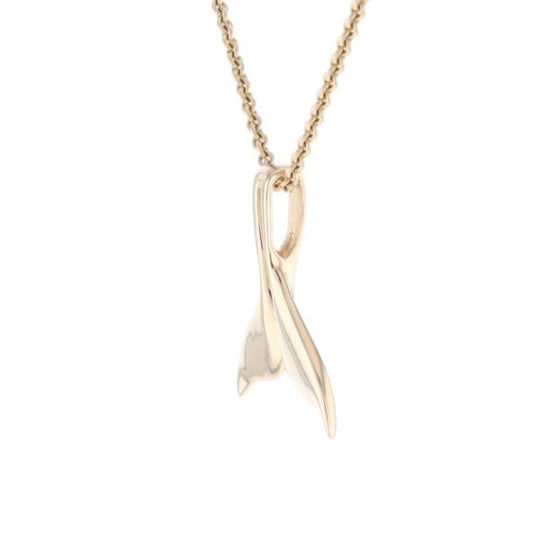 Whale Tail Necklaces Natural Gold Quartz and Nuggets Inlaid Pendant