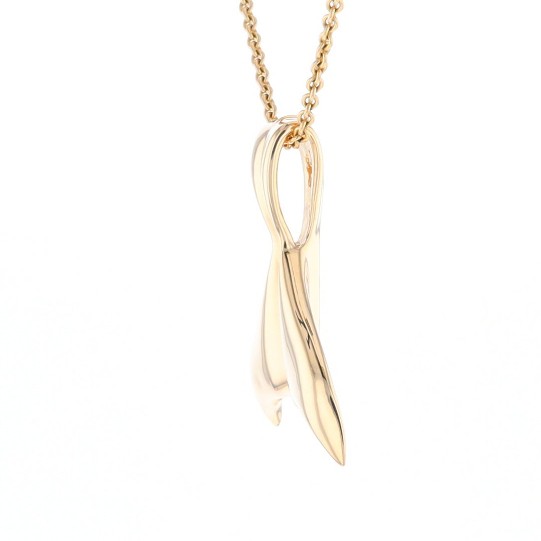 Whale Tail Necklaces Natural Gold Quartz and Nuggets Inlaid Pendant (G1)
