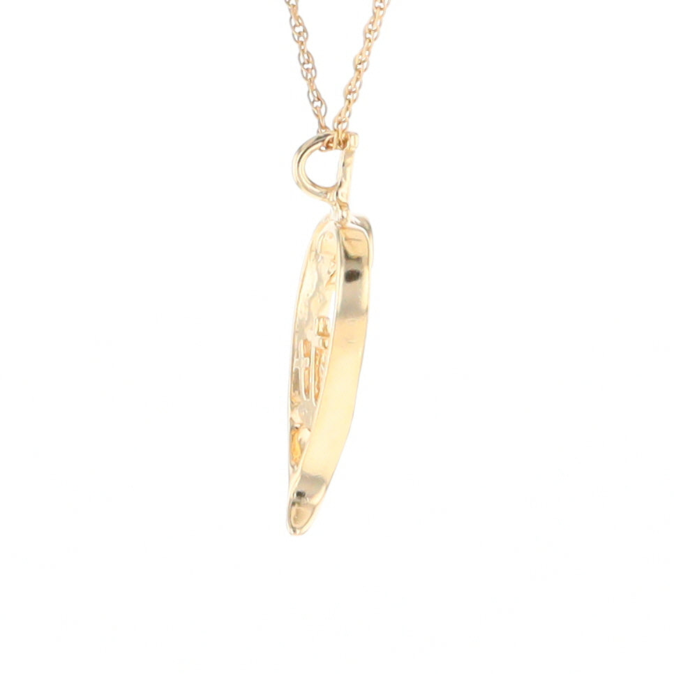 Gold Heart Triple Cross Pendant