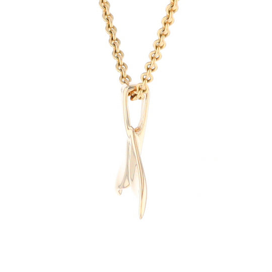Whale Tail Pendant 14kt Gold High Polish Realistically Designed