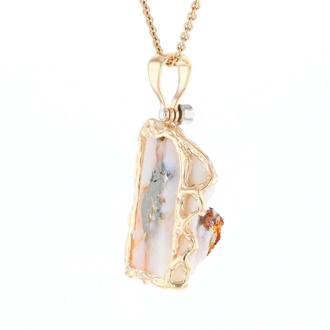 Gold Quartz Freeform Pendant - G3