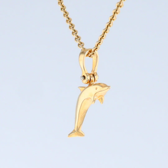 Opal Pendant Inlaid Realistic Dolphin Sea Life Design