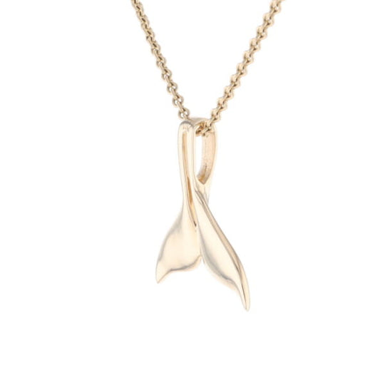 Whale Tail Necklaces Natural Gold Quartz and Nuggets Inlaid Pendant