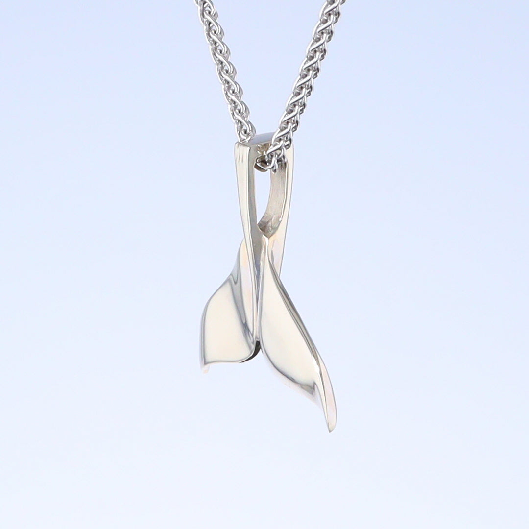 Whale Tail Pendant Natural Opal Single Sided Inlaid Sea Life Pendant