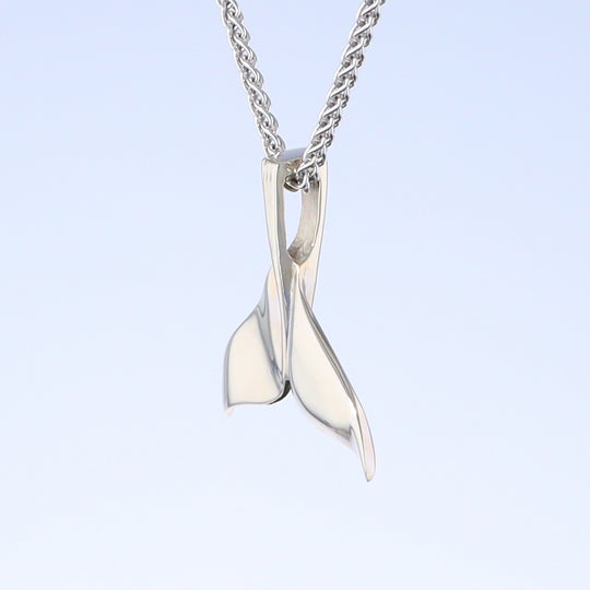 Whale Tail Pendant Natural Opal Single Sided Inlaid Sea Life Pendant