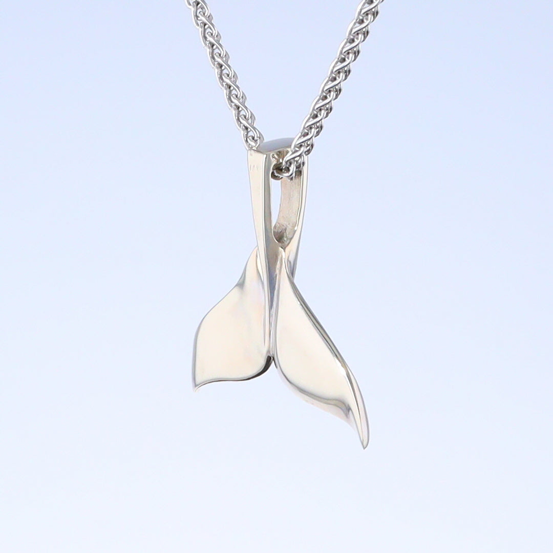 Whale Tail Pendant Natural Opal Single Sided Inlaid Sea Life Pendant