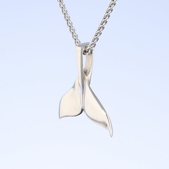 Whale Tail Pendant Natural Opal Single Sided Inlaid Sea Life Pendant