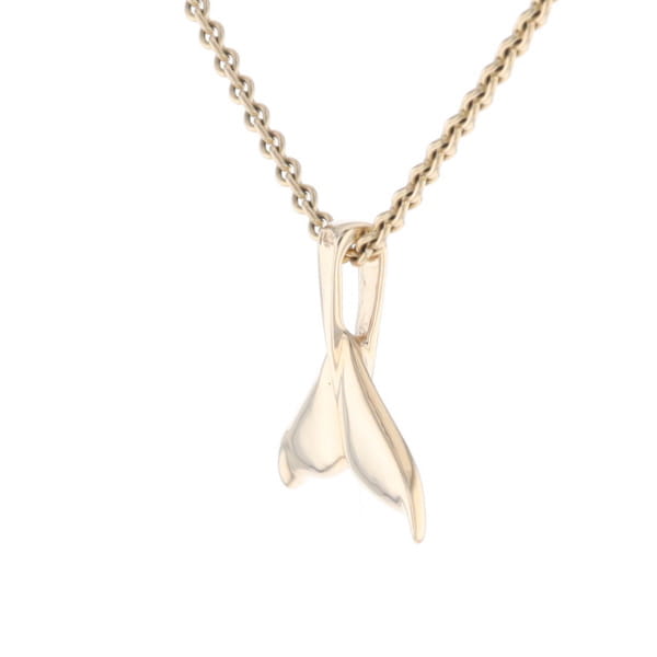 Whale Tail Necklaces Natural Gold Quartz and Nuggets Inlaid Pendant