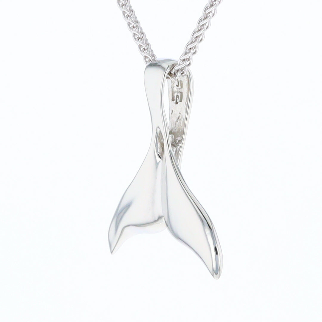 White Gold Whale Tail Pendant Natural Nuggets Inlaid Sea Life Pendant
