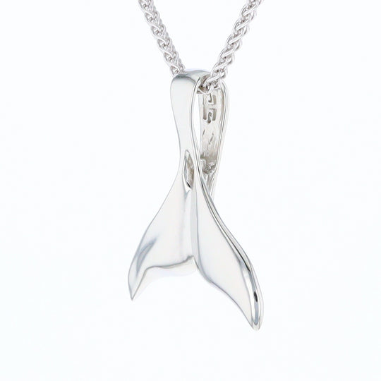 White Gold Whale Tail Pendant Natural Nuggets Inlaid Sea Life Pendant