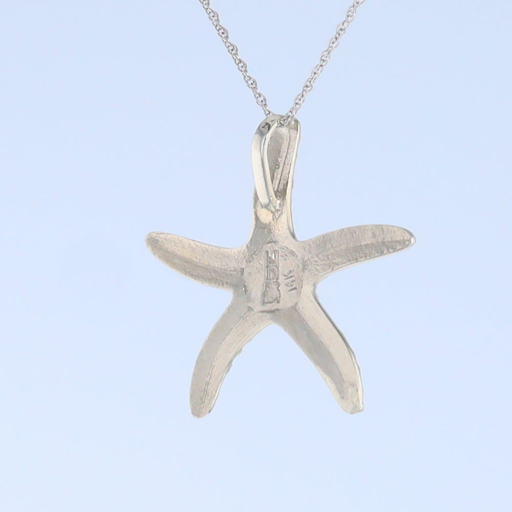 Opal Pendant Inlaid Realistic Star Fish Sea Life Design