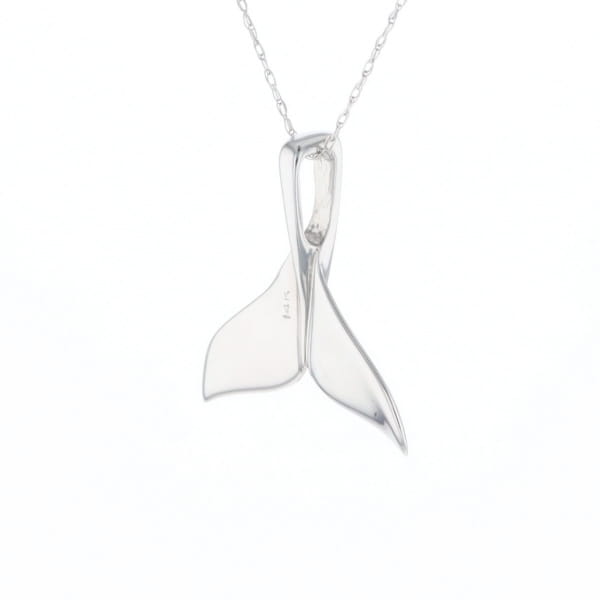 Whale Tail Pendant 14Kt Gold High Polish Realistically Designed