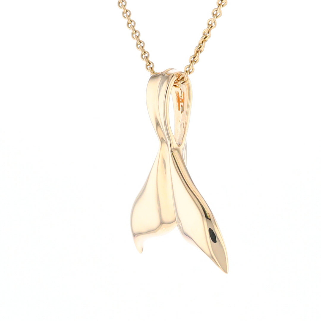 Whale Tail Necklaces Natural Gold Quartz and Nuggets Inlaid Pendant (G1)