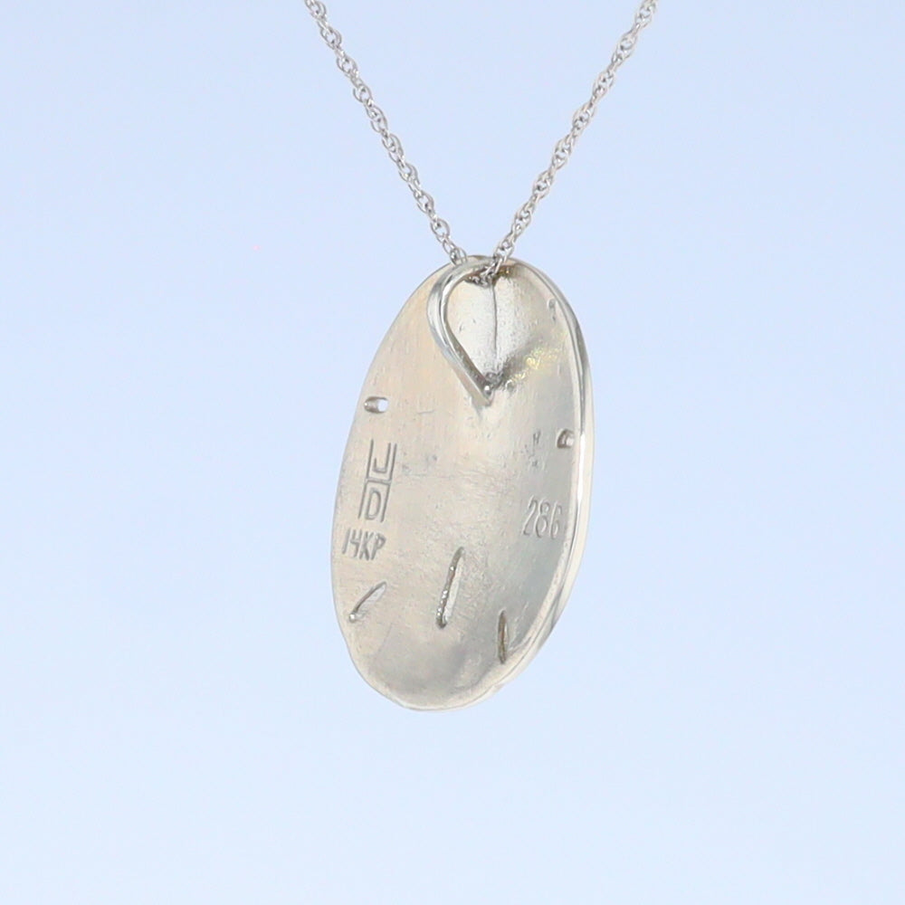 Opal Pendant Inlaid Realistic Sand Dollar Sea Life Design