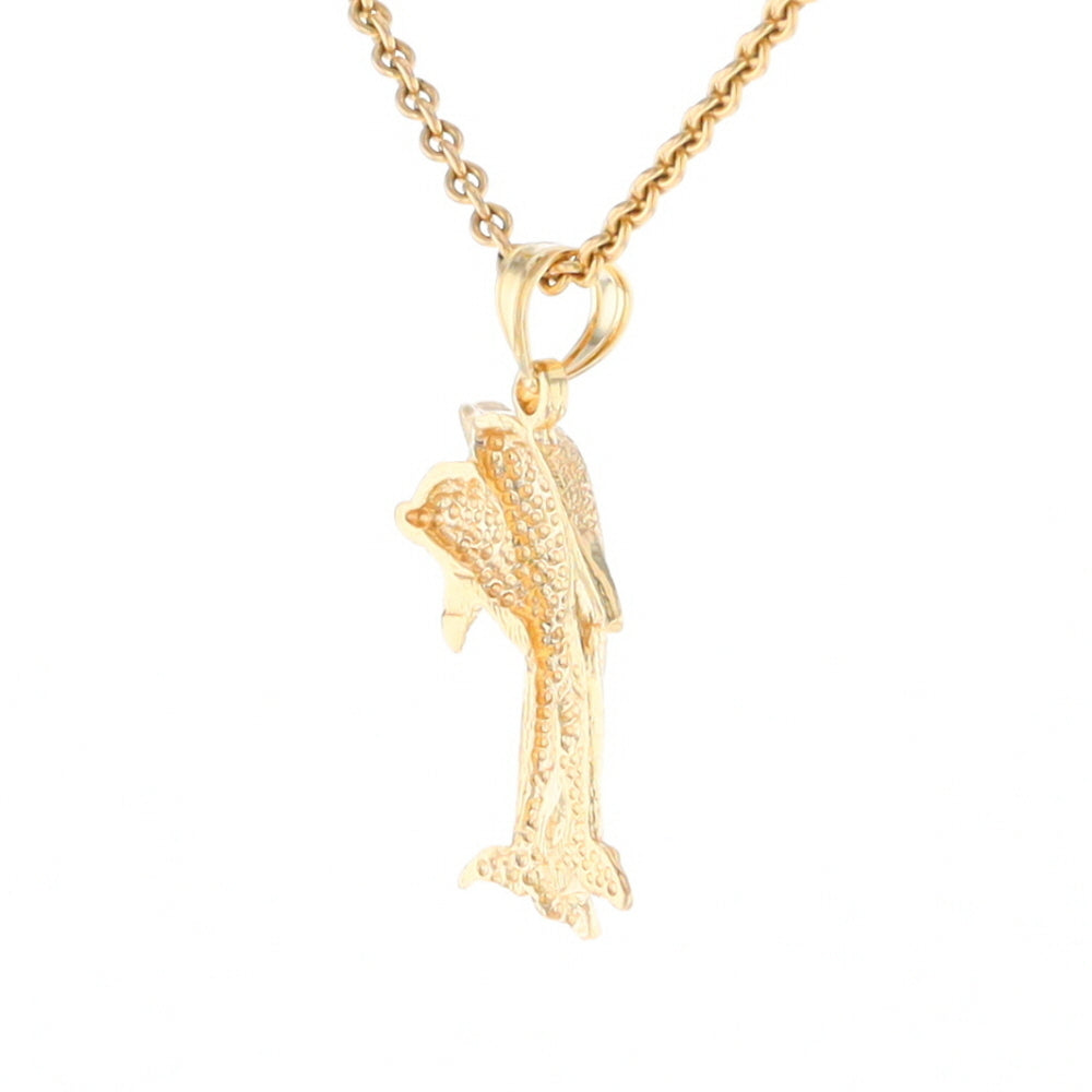 Textured Double Dolphin Pendant