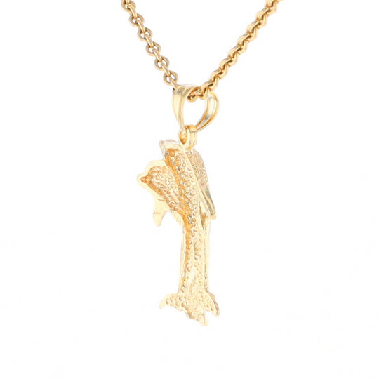 Textured Double Dolphin Pendant